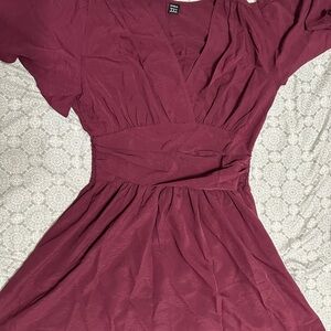 Elegant Burgundy Dress